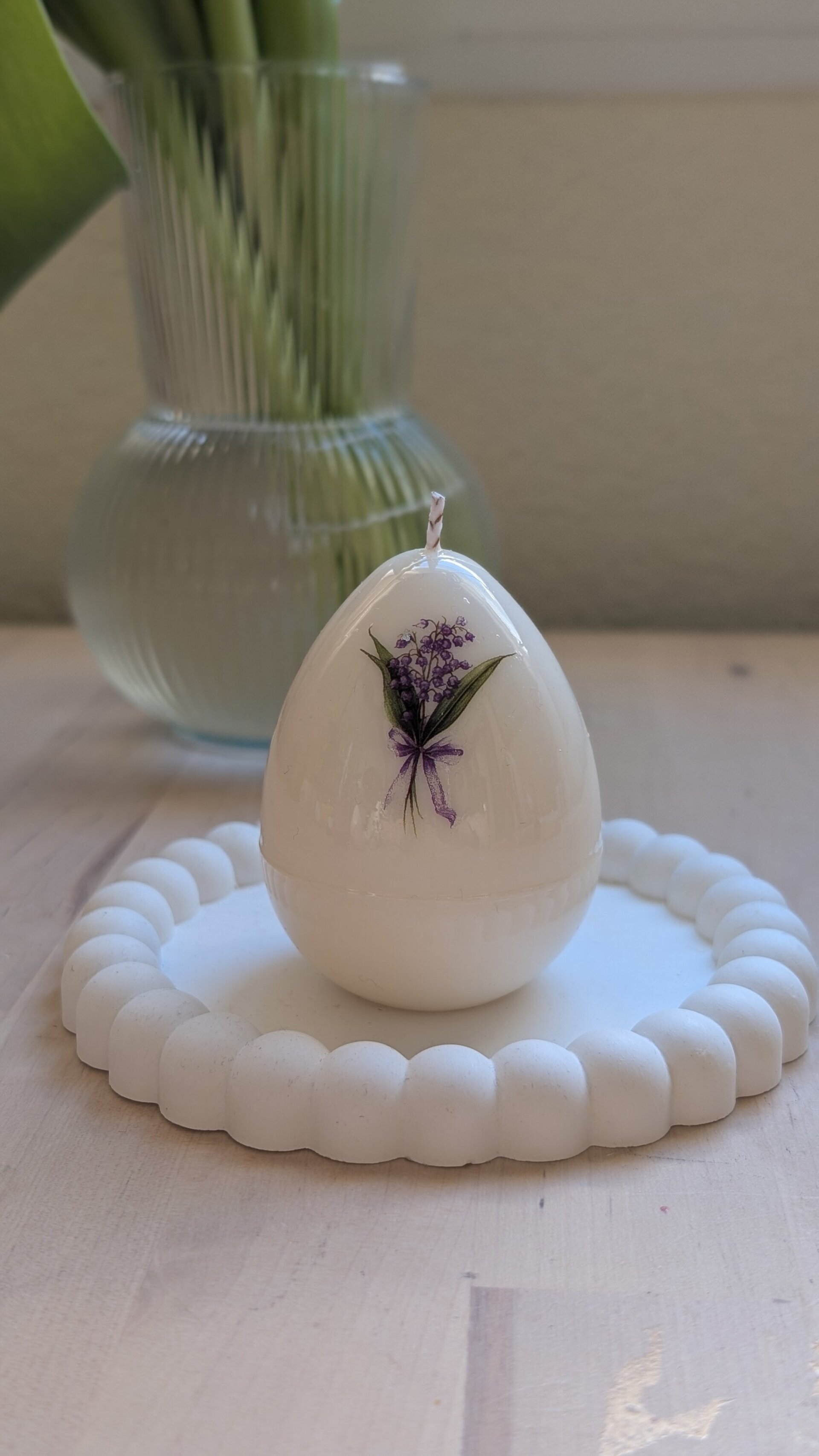 Vela en forma de huevo - Pascua Floral - 2