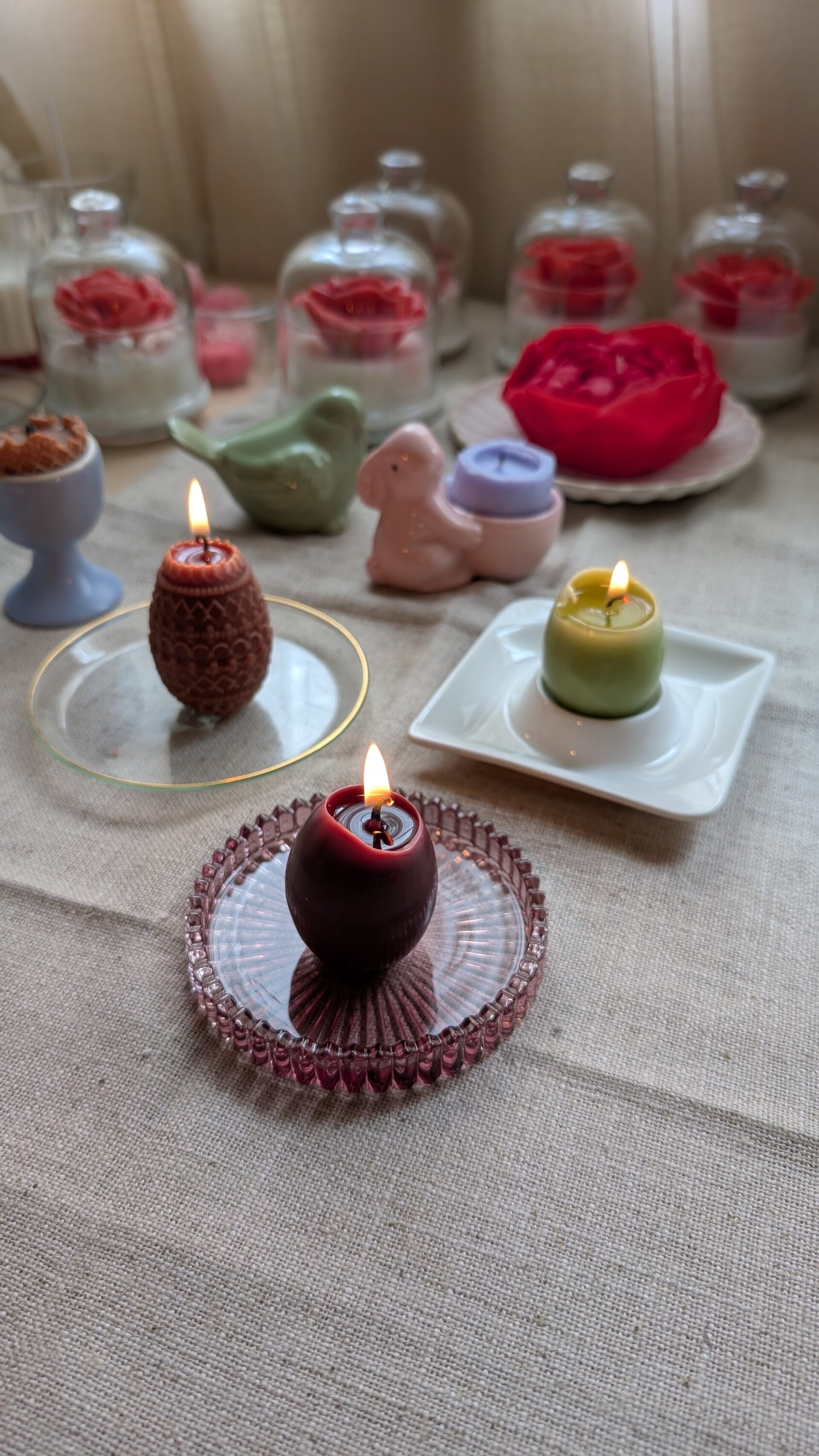 Set de velas huevo Atardecer de Miel - 4