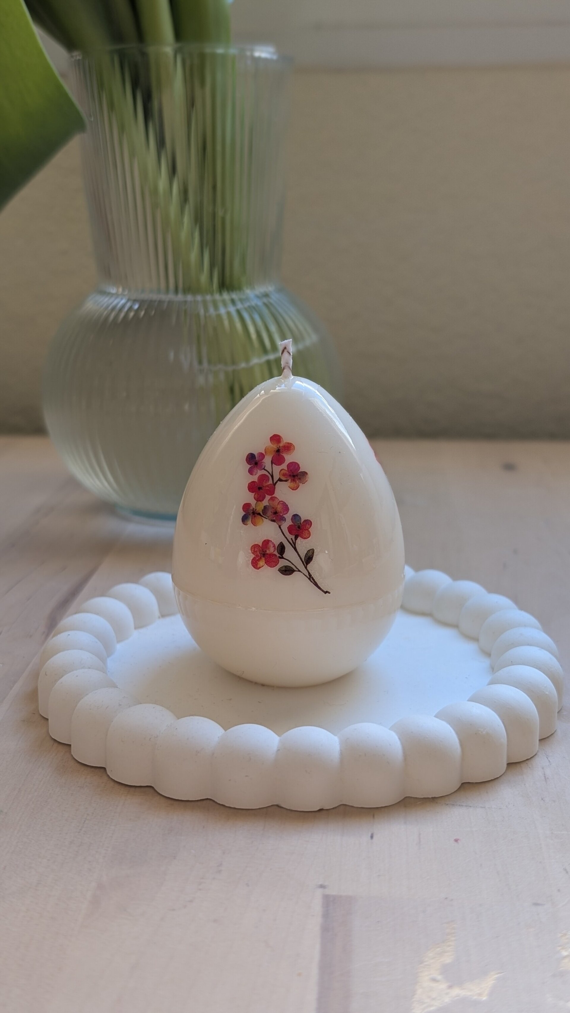 Vela en forma de huevo - Pascua Floral - 1