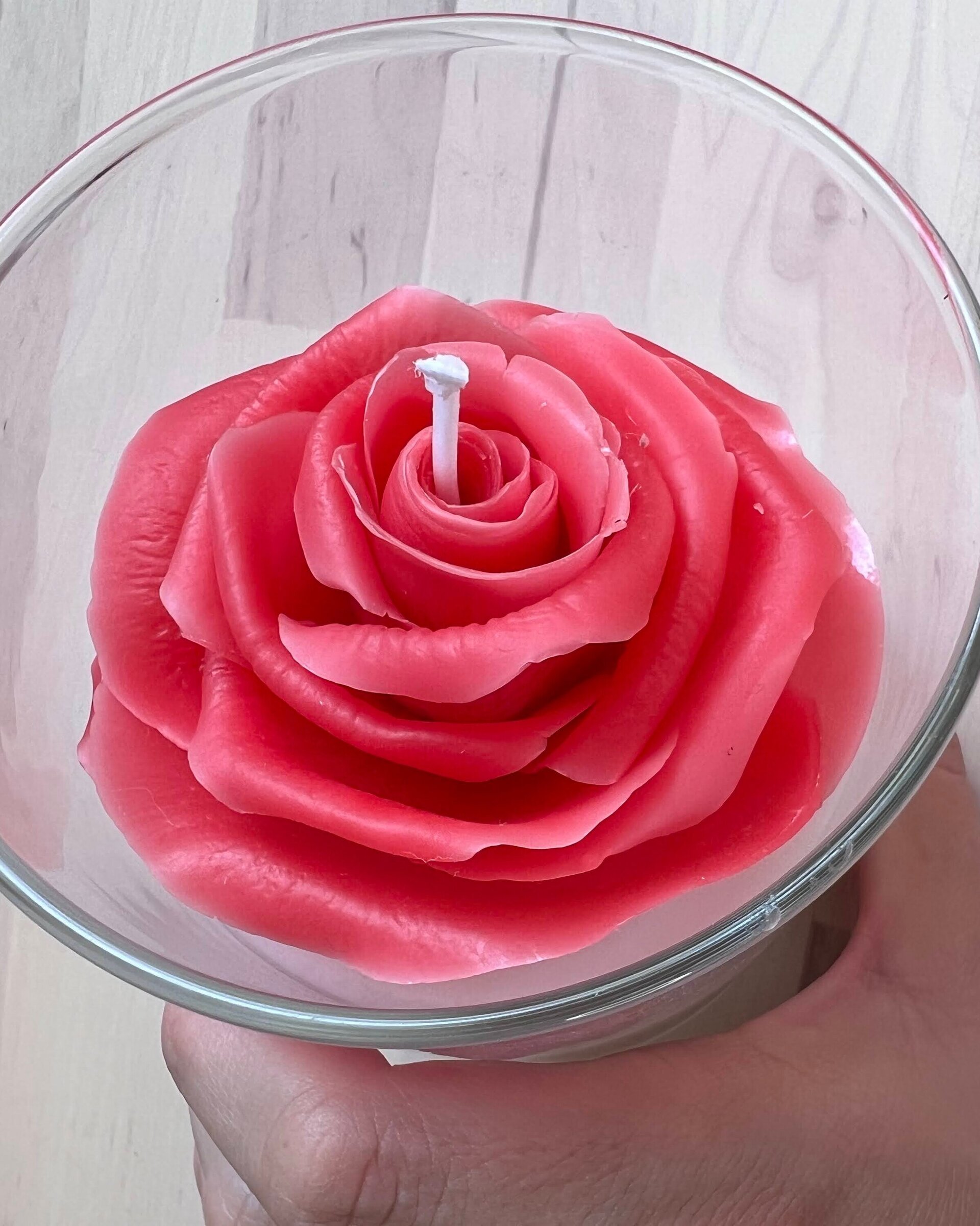 Vela Rosa en vaso - 2