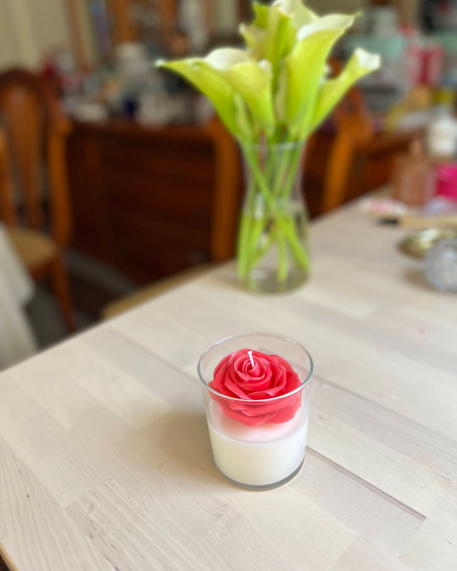 Vela Rosa en vaso - 4